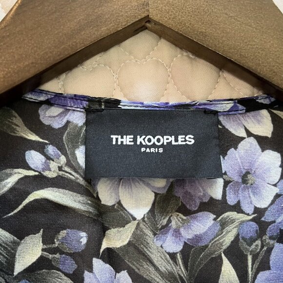 NWOT THE KOOPLES Floral Silk-georgette Purple long sleeves Mini Dress Size 2 - Picture 8 of 14